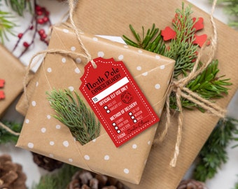 Personal Holiday Tag, Colorful Printable Tag, North Pole Express Gift Tag, Christmastags, Personal Gift Tags, Christma Gift Tags