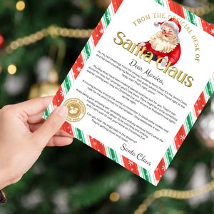 Instant Download Editable Santa Letter, Official Letter From Santa ...