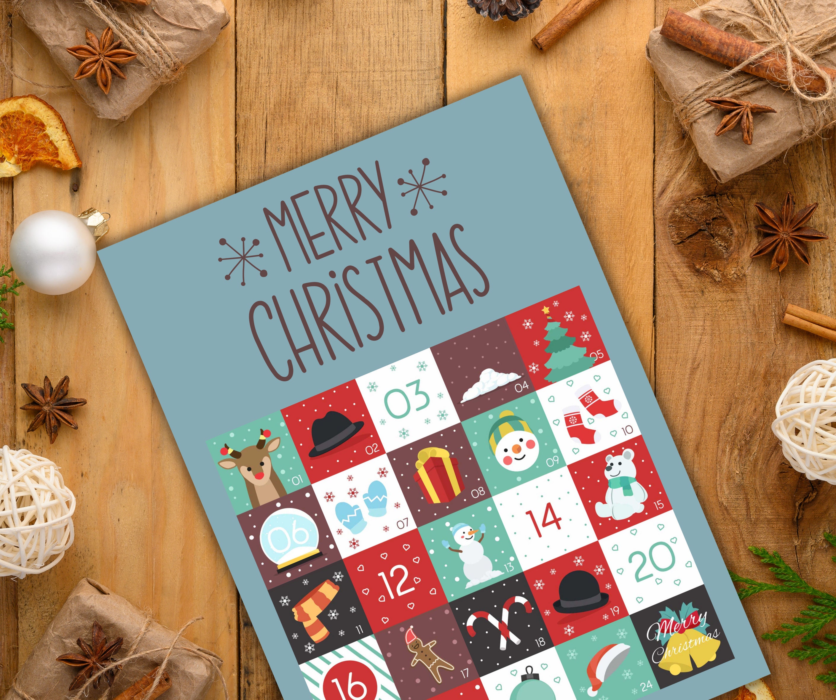 9 Sheets Advent Calendar Printable Bundle Christmas Label - Etsy