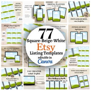 Etsy Listing Mock Up Templates, Etsy Listing Product, Digital Etsy Templates, Sell on Etsy, Drag and Drop MOCKUPS, Canva Listing Templates