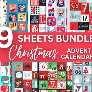 16 Sheets Christmas Advent Calendar Stickers - Number Stickers 1-25 With Christmas Theme,Christmas Countdown Stickers Christmas Stickers For Gifts Sealing Envelopes Crafts Christmas Decorations