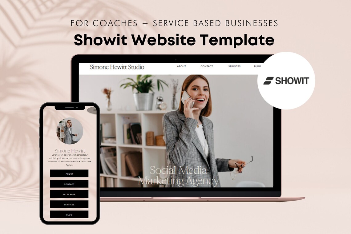 Social Media Manager Website Template Social Media Agency Etsy