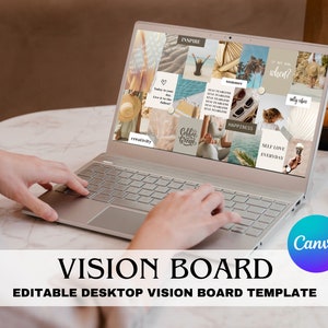 Tablero de Visión 2023, Tablero de Metas 2023, Plantilla de Tablero de Sueños, Kit de Manifestación, Plantilla de Tablero de Visión Digital Canva, Paquete de Tablero de Visión 2023