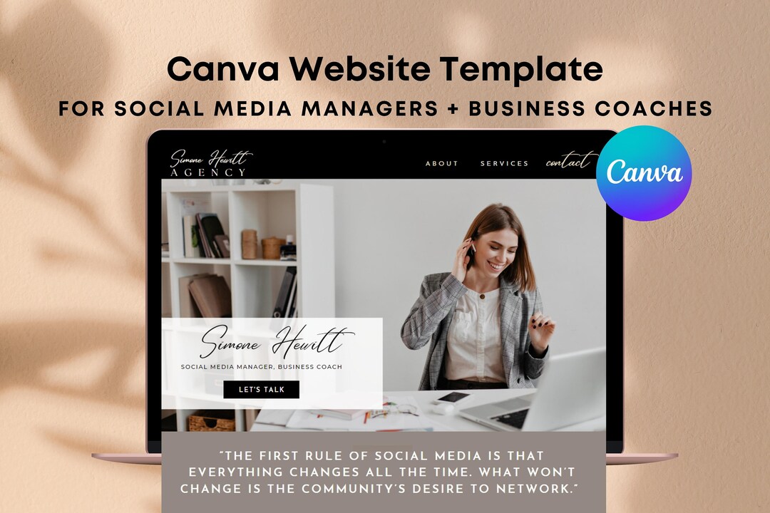 Social Media Manager Website Template Canva Social Media Templates Social Media Manager Website Template Canva Social Media Templates