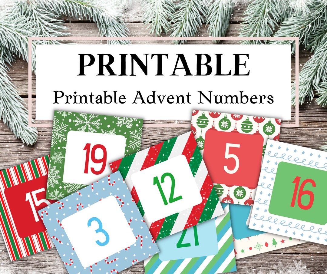 2 Styles Advent Calendar Printable Bundle, Christmas Label Pack, Advent ...