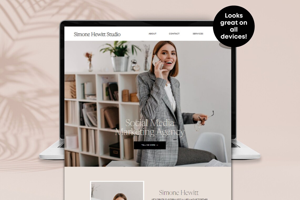 Social Media Manager Website Template Social Media Agency Etsy