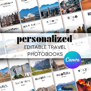 Canva Photobook Templates, Decorative Custom Coffee Table Book, Personalized Travel Book Template, Customizable Holiday Gift