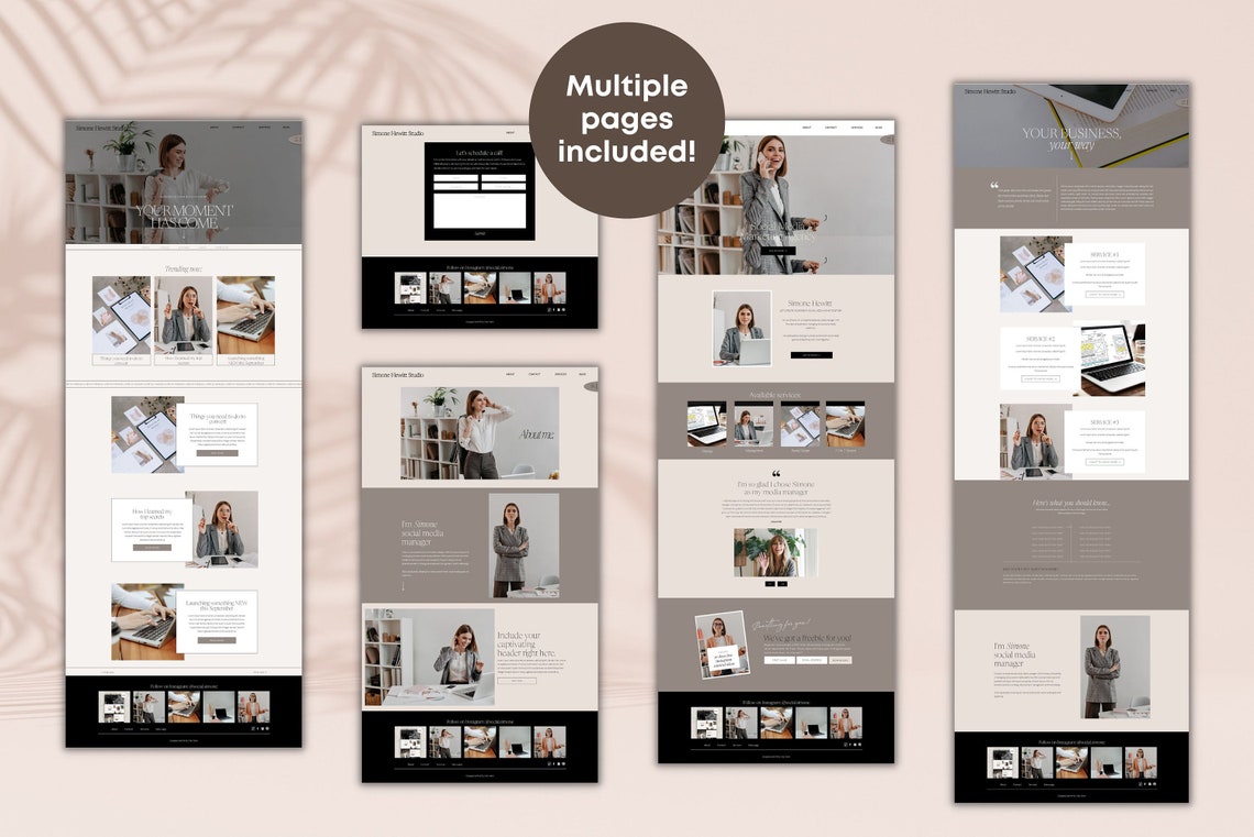 Social Media Manager Website Template Social Media Agency Etsy