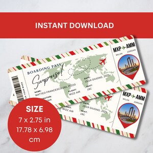 Editable Boarding Pass Template, Printable Personalized Airline Ticket ...