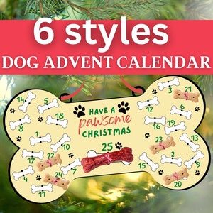Dog Advent Calendar Png, Christmas Pet Calendar Printable Svg - Instant download - No Physical Items Included