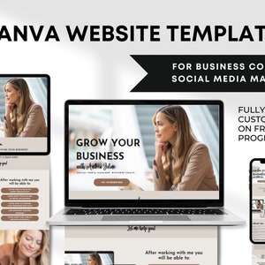 Business Coach Website Template, Canva Coaching Course Templates, Coaching Program Template Canva Website, Canva Website For Business Coach