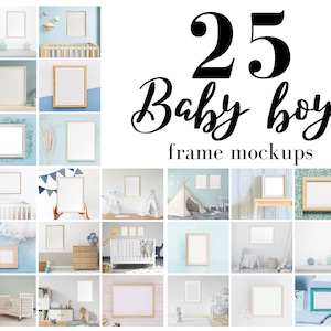 Kids Room Nursery Frame Mockup, Nursery Kids Room Frame Mock up Bundle, Nursery Interior Mockup Template PNG, Baby Boy Frame Mockup