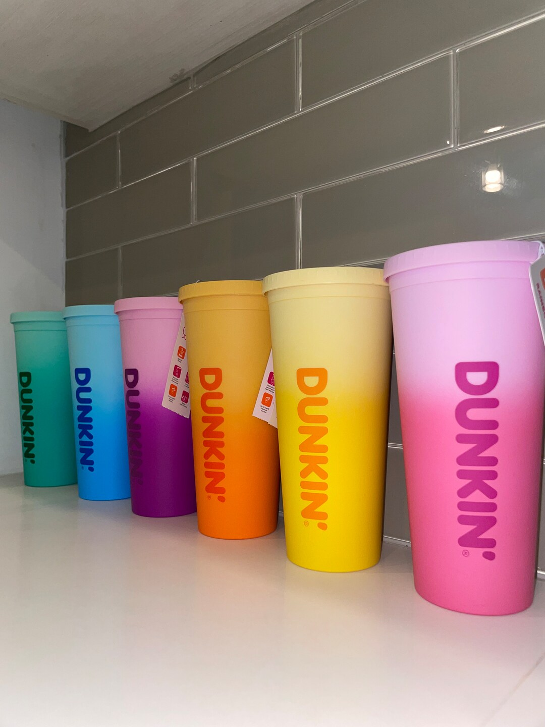 NEW 2023 Spring Original DUNKIN 24oz Ombre Acrylic Rainbow Tumblers Etsy