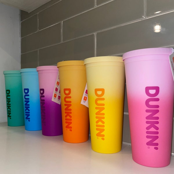 NEW 2023 Spring original DUNKIN 24oz Ombre acrylic rainbow tumblers