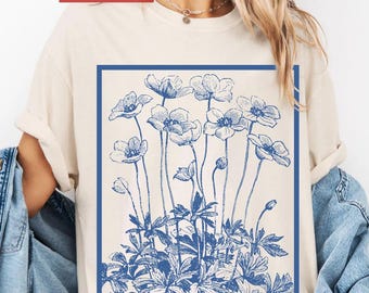 Vintage Wildflowers Graphic Shirt, Comfort Colors, 90s Retro Flowers Tee, Pressed Flowers, Gift For Her, Flower Girl, Screenprint Art Tshirt