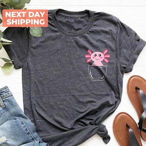 Pocket Tee, Axolotl Shirt, Animal Lover Tee, Axolotl Gifts, Pocket Axolotl Shirt, Axolotl Birthday Shirt, Cute Axolotl Shirt, Gifts for Her