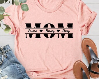 Custom Mom Shirt: Kids Names Personalized Tee
