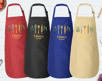 Customized Apron, Chef Printed Apron, Printed Apron, Printed Kitchen Apron for Women & Men, Personalized Gift, Cute Apron For Women Men