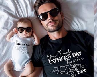 Personalized Father's Day Shirt, Our First Father's Day, Custom Father's Day Matching Shirt, Father's Day Gift, 1st Fathers Day