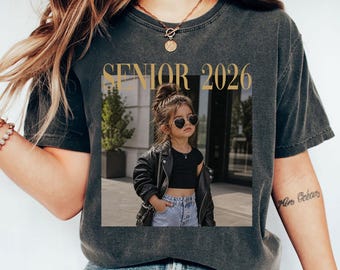 Senior 2026 Photo Shirt, Custom Comfort Colors Graduation Tee