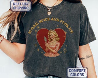 Comfort Colors® Sugar Spice and F*ck ICE Shirt, Vintage Protest Shirt, Anti Trump Shirt, Pro Immigration Shirt, Anti ICE Shirt, Abolish ICE