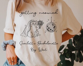 Getting Meowied Bachelorette Shirt Cat Bachelorette Shirt Cat Themed Bach Party Shirts Cat Lovers Wedding Shirts Cat Bridal Party Tees