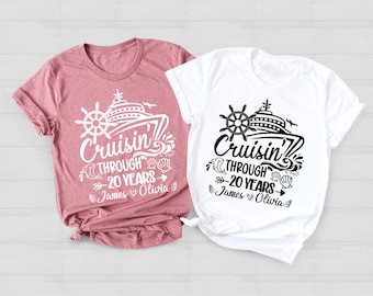 Personalized Cruise Anniversary Shirt, Couples Matching Tee