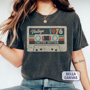 50th Birthday Shirt, Vintage 1976 Limited Edition Cassette T-Shirt, 1976 Birthday Shirt, 50th Birthday Gift For Women, 50th Birthday Men Tee image 8