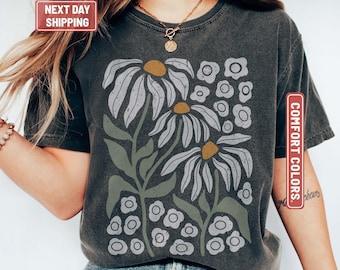 Boho Daisy Flower Shirt: Botanical Wildflower Tee