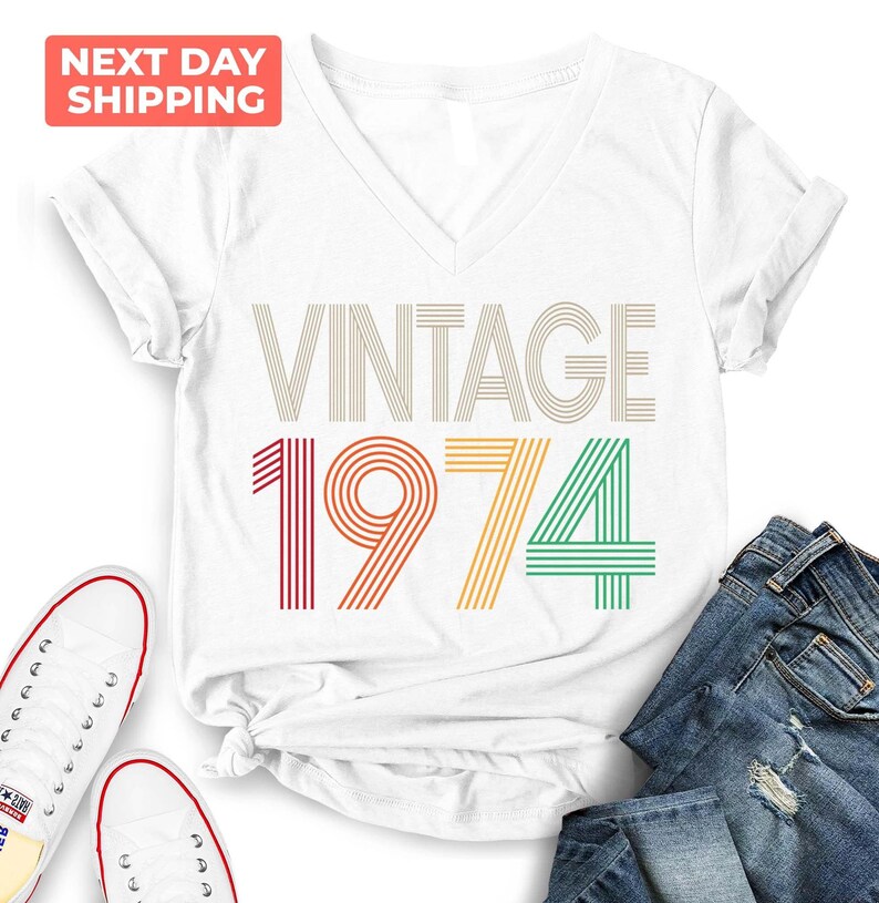 50th Birthday Shirt, Vintage 1975 Shirt, 50th Birthday Gift For Women, 50th Birthday Gift For Men, 50th Birthday Woman, 50th Birthday Friend image 6