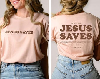 Jesus Saves Shirt: Aesthetic Christian Streetwear Tee