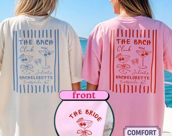Personalized The Bach Club Bachelorette Comfort Colors Shirt, Bridal Party Gifts, Bridal Shower Favors,Bridesmaid Gift,Cocktail Bachelorette