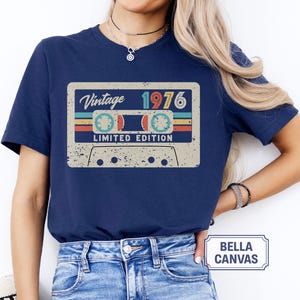 50th Birthday Shirt, Vintage 1976 Limited Edition Cassette T-Shirt, 1976 Birthday Shirt, 50th Birthday Gift For Women, 50th Birthday Men Tee image 6