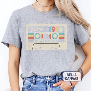 50th Birthday Shirt, Vintage 1976 Limited Edition Cassette T-Shirt, 1976 Birthday Shirt, 50th Birthday Gift For Women, 50th Birthday Men Tee image 9