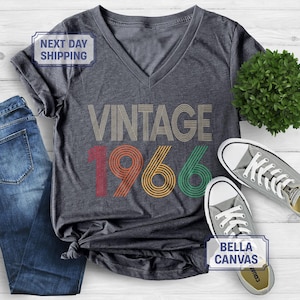 Vintage 1966 Shirt: Retro Birthday Year Tee, 60th Birthday Shirts For Women
