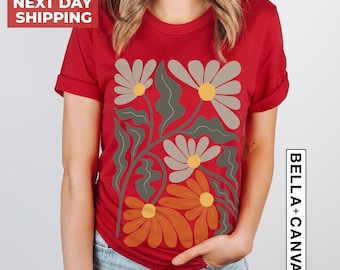 Boho Wildflowers Shirt: Floral Nature Art Nouveau Graphic Tee, Flowers Lover Shirt