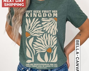 Women's Floral Christian T-shirt, Consider the Flowers Shirt, Illustrated Bible Verse Tshirt, God Is Within Her She Will Not Fall Sweat