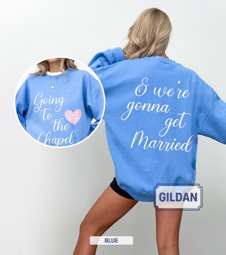 Sudadera nupcial personalizada "Camino a la capilla", atuendo para el día de la boda, regalo para recién comprometidas, novia personalizada, sudadera con capucha "Futura Sra." imagen 6
