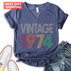 50th Birthday Shirt, Vintage 1975 Shirt, 50th Birthday Gift For Women, 50th Birthday Gift For Men, 50th Birthday Woman, 50th Birthday Friend image 3