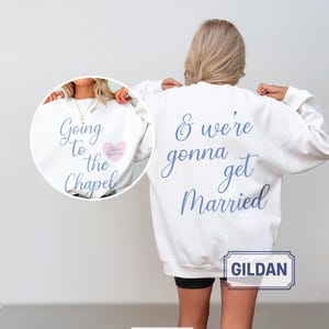 Sudadera nupcial personalizada "Camino a la capilla", atuendo para el día de la boda, regalo para recién comprometidas, novia personalizada, sudadera con capucha "Futura Sra." imagen 2