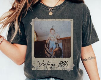 Custom Vintage Photo And Year, Custom Shirt, With Picture Personalized 30th Birthday, Vintage 30th Birthday Party, Vintage Est 1995 Shirt
