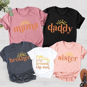 First Trip Around The Sun Birthday Shirt, Sun Matching Family Shirts, First Trip Birthday Outfit, Boho Sunshine Birthday, Mommy and Me Shirt