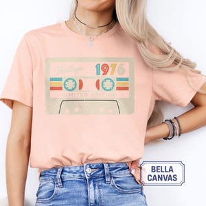 50th Birthday Shirt, Vintage 1976 Limited Edition Cassette T-Shirt, 1976 Birthday Shirt, 50th Birthday Gift For Women, 50th Birthday Men Tee image 4