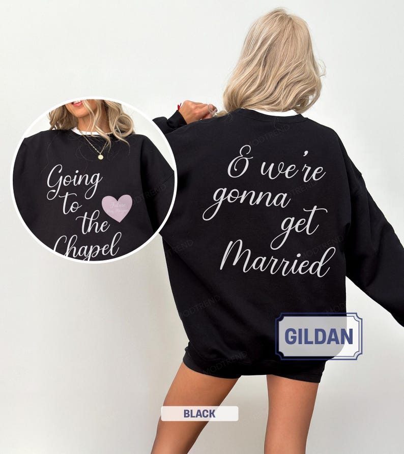Sudadera nupcial personalizada "Camino a la capilla", atuendo para el día de la boda, regalo para recién comprometidas, novia personalizada, sudadera con capucha "Futura Sra." imagen 4