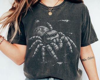Jumping Spider Shirt, Grunge, Punk, Oversize, Womens, Mens, Unisex Comfort Colors T-shirt