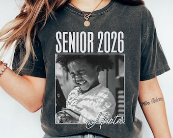 Custom Photo Senior 2026 Shirt, Back to School Vintage Photo Shirt, Class of 2026, Custom Picture Shirt, Graduation Tee, High School Senior