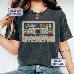 Vintage 1986 Cassette T-Shirt, Retro Birthday Gift, 40th Milestone Tee