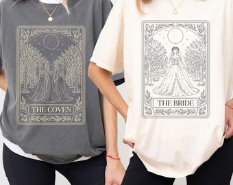 Custom Witchy Bachelorette Shirt, Tarot card Celestial Bach, Halloween Bachelorette Party Shirt, Witchy Shirt, Bride and Coven Wedding tee