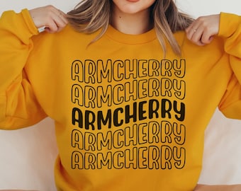 Trendig Armcherry-tröja Armchair Expert Crewneck Armcherries Bästa Dax-tröja Monica Padman Tee Podcast Presentidéer för fans Merch