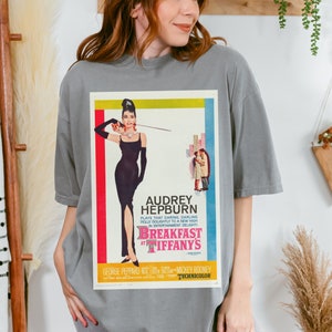 Breakfast At Tiffany&#39;s Comfort Colors Shirt 50&#39;s 60&#39;s Vintage Film Movie Poster Shirt Audrey Hepburn Classic Cult Movie Tee Graphic Tee